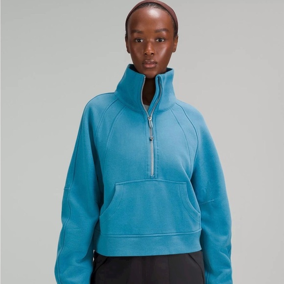 lululemon athletica Sweaters - Lululemon Half Zip Funnel Neck Scuba Blue